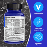 FOCUS FACTOR Original (60 Count) - مكمل غذائي لصحة الدماغ يحتوي على فيتامينات B6 وB12 وD وBacopa Monnieri