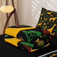 thumbnail image 5 of jejeloiu Safari Giraffe Zipper Twin Comforter Sets with Fitted Sheet and 2 Pillowcases For Men Women,Ethnic Pattern Zipper Bedding Set,Black Yellow,Black Reversible,4 Pieces, 5 of 7
