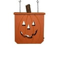 thumbnail image 2 of K&K Interiors Hanging Jack O Lantern Decorative Halloween Plaque for Arrow Hanger40197B, 2 of 2