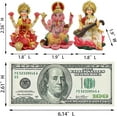 thumbnail image 4 of Hindu Laxmi Ganesh Saraswati Statue - 2.5”H India God Lakshmi Ganesha Figurine for Car Dashboard Decor Indian Wedding Baby Shower Return Gifts Diwali Gifts Home Office Pooja Item, 4 of 10