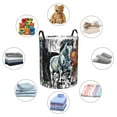 thumbnail image 6 of Daiia Four Running Horses Round Laundry Basket with Handles Thickened Waterproof Circular hamper,Dirty Clothes Storage Basket for Bedroom,Bathroom,College Dorm-Small, 6 of 8