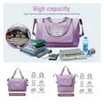 thumbnail image 4 of Large Capacity Folding Travel Bag, Portable Foldable Travel Lightweight Waterproof Oxford Fabric Bag (Light Purple), 4 of 7