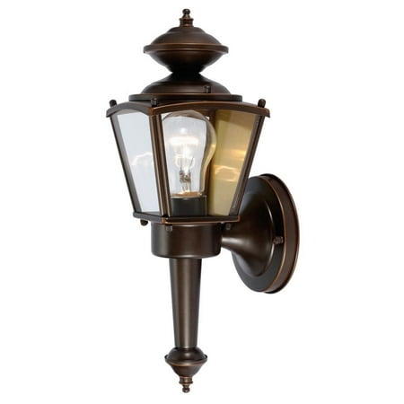 Hardware House 54-4213 Outdoor Coach Light Fixture with Clear Glass and Classic Bronze Finish