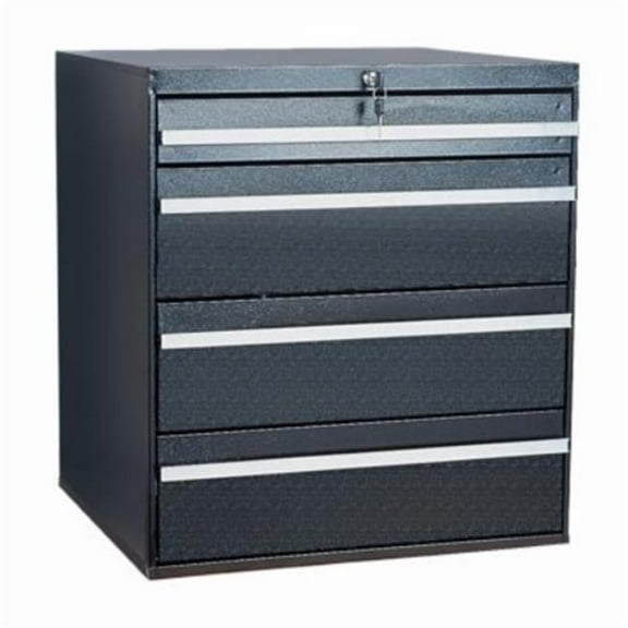 Craftline Lockable 4 Drawer Metal Cabinet  Black
