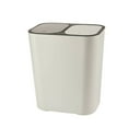 thumbnail image 2 of BMYJ Dual Trash Can, 2 Compartment Kitchen Garbage Can Plastic Dry and Wet Classified Recycling Bin Wastebasket Liter Bin Dustbin Rubbish Box Garbage Container for Home, 2 of 8