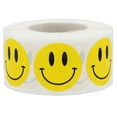 thumbnail image 1 of Yellow Happy Face Stickers | 1" Inch Round | 500 Pack, 1 of 5
