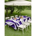 thumbnail image 3 of Outdoor Tablecloth with Umbrella Hole and Zipper, Purple White Moire Rectangle Table Cloth 54x80 Inch Waterproof Tablecloth, Modern Abstract Art Elegant Picnic Table Cover for Patio Camping, 3 of 7