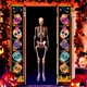 thumbnail image 3 of Cartel de decoración de puerta de Halloween, accesorios colgantes de calabaza, fantasma, Calavera, Couplet, letrero de porche, Feliz Día de Halloween, 2023, 3 of 4
