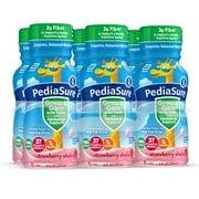 (4 pack) PediaSure Grow & Gain with Fiber & Immune Support, Strawberry, 8-fl-oz Bottle, Pack of 6