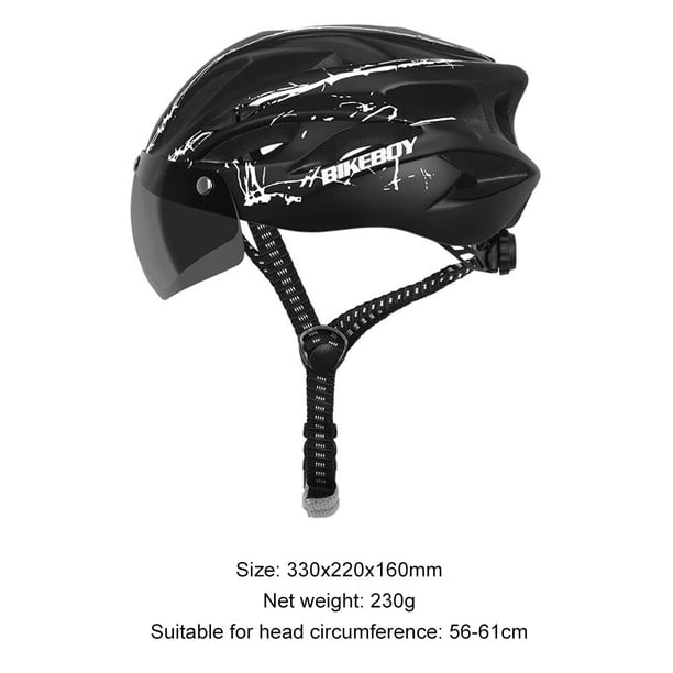 Casco de bicicleta de carretera para hombre y mujer, gafas de PC integradas, equipo de protección para montar en monopatín Fivean Cascos de ciclismo