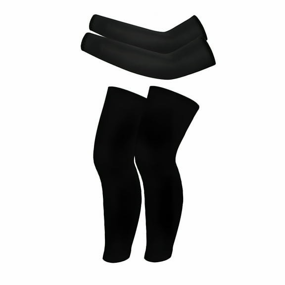 TELOLY 2 Pairs Kids Arm Sleeves and Leg Sleeves for Basketball 4-14 Year Girls Boys UV Sun Protection Sleeves Non Slip Leg Wraps for Football Cycling Outdoor Sports