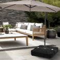 thumbnail image 3 of Patio Market Umbrella Base Stand Filled with 220 Lbs Water or 410 Lbs Sand, Oudoor Umbrella Square Base with 4 Wheels, Black, 3 of 9