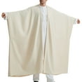 thumbnail image 6 of FAHUOMU Men's Muslim Robe Casual Long Sleeve Crew Neck Tunic Thobe for Men Arabic Clothes for Men Arab Robe Caftan, 6 of 7