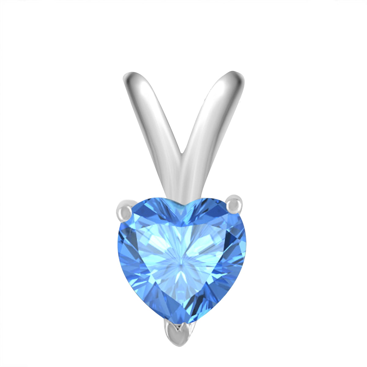 ctw Details about   Lab Created Blue Topaz Moving Gem Heart Pendant Necklace 1/3 Carat in Ster 