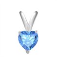 thumbnail image 2 of Mauli Jewels Engagement Necklace for Women 0.75 Carat Heart Blue Topaz Pendant 4-prong 925 Sterling Silver|Silver Chain, 2 of 4