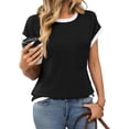 thumbnail image 5 of Joyutrip Women Front Pocket Short Sleeves Round Neck Casual T-Shirt Top, 5 of 5