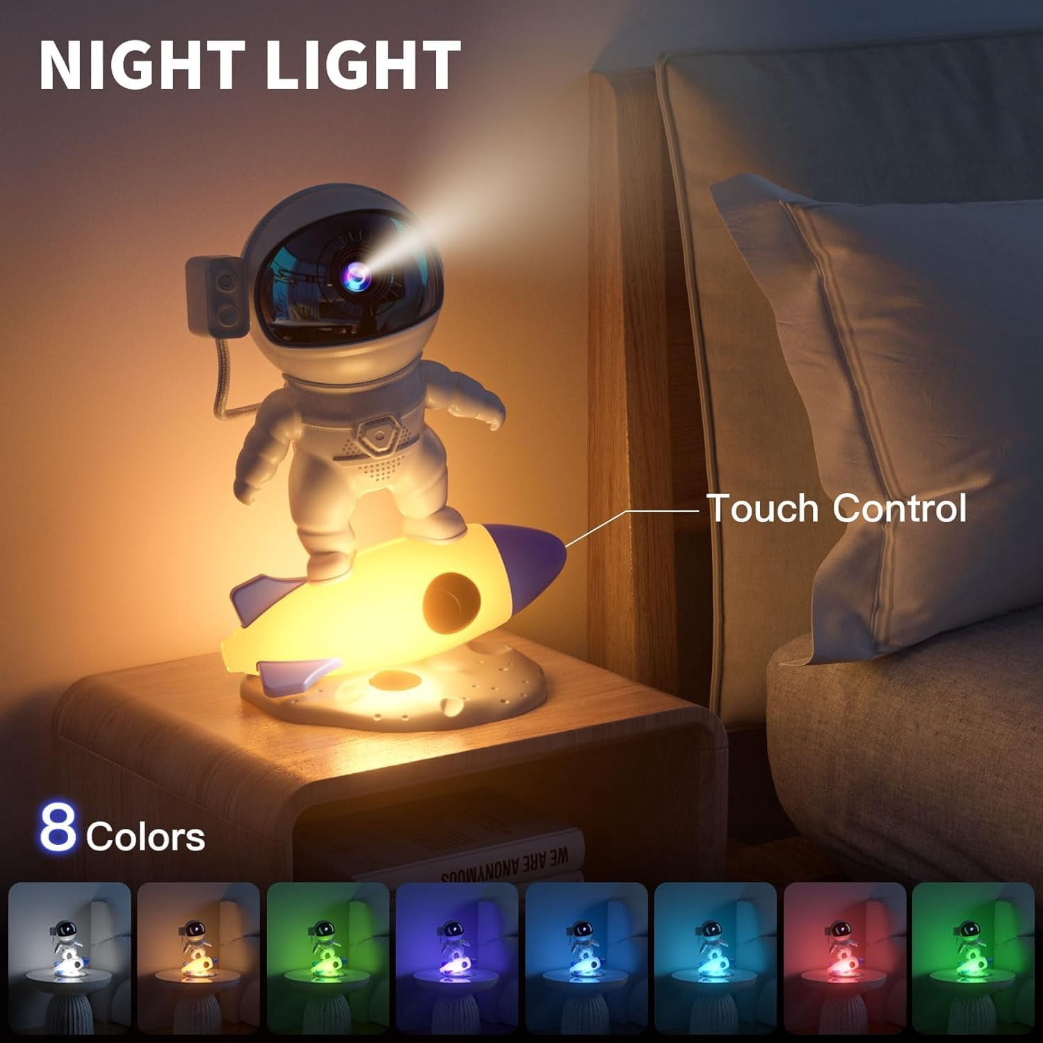 Aukfa Astronaut Galaxy Projector 13-in-1 Ultra Clear Planetarium Star Projector with Rocket Night Light for Kids & Adults, Bedroom Ceiling Space Decor
