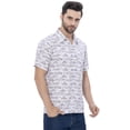 thumbnail image 4 of LA LEELA Mens Short Sleeve Button Down Casual Beach Shirt S Saltwater Fish White, 4 of 6