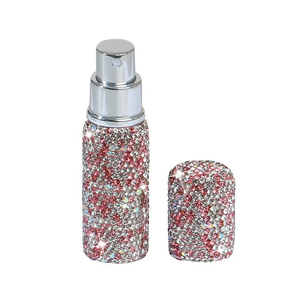 Cateissary Botella de perfume con diamantes de imitación reutilizable y conveniente para llevar a prueba de fugas, todos los biberones son Almacenamiento y organización del hogar rosa