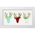 thumbnail image 1 of Ogren, Sarah 32x19 White Modern Wood Framed Museum Art Print Titled - Three Deer Heads Linen, 1 of 4