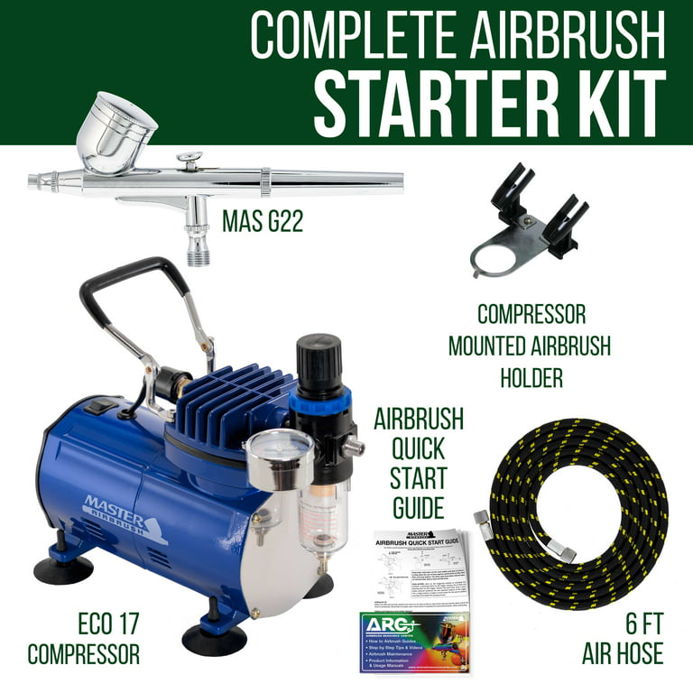 Master Airbrush G233 Pro Set with 3 Nozzle Sets - Dual-Action Gravity Feed  Airbrush with Cutaway Handle and How-To Guide