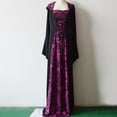 thumbnail image 6 of Women's Halloween Costumes, Renaissance Gothic Dress, Vintage Long Sleeve Hooded Maxi Dress with Lace Up Waist and Flared Hem, Medieval Costume Gown for Halloween Cosplay, 6 of 7