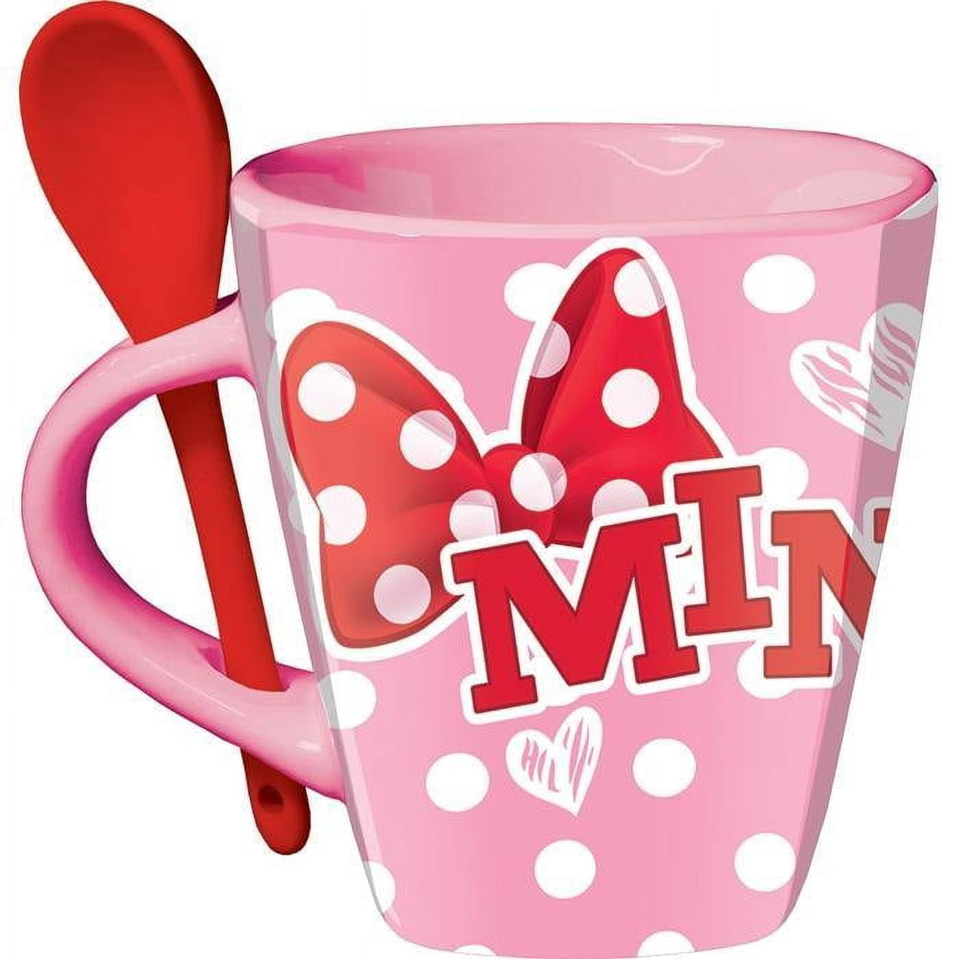 Disney 9 oz Minnie Mouse Pink Ceramic Spoon Mug