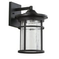 thumbnail image 2 of JONATHAN Y Campo 10.25" Outdoor Wall Lantern Crackled Glass/Metal Integrated LED Wall Sconce, Black, 2 of 7