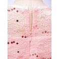 thumbnail image 6 of Linjinx Kids Flower Girls Dress Lace Chiffon Sequins Rhinestone Wedding Birthday Party Gown Pearl Pink 4, 6 of 7