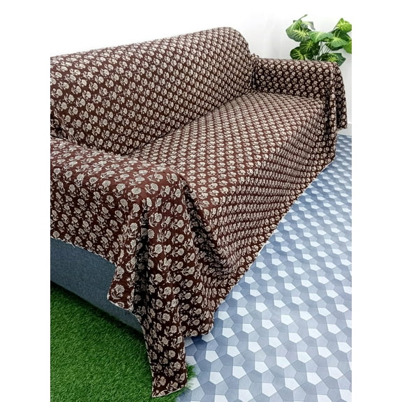 Brown Kantha Quilt Handmade Kantha Quilt - Indian Block Print