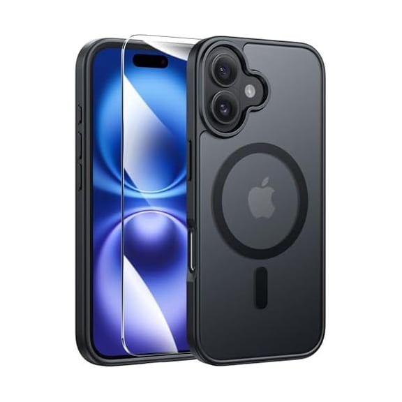 Eryueer for iPhone 16 Phone Case: Magnetic Translucent Matte Shockproof Slim Cell Phone Cover - Military Grade Drop Proof Hard Back Anti-Fingerprint Protective Case