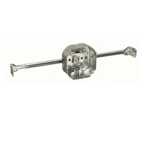 4 inch Octagon Electrical Box with Bar 16"-24" Light Fixture Box 1-1/2" Deep (3)
