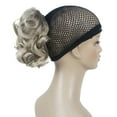 thumbnail image 3 of Short Ponytail Hair Piece Extension Wavy Claw Clip In/on Hairpiece, Brown Mix, 3 of 8