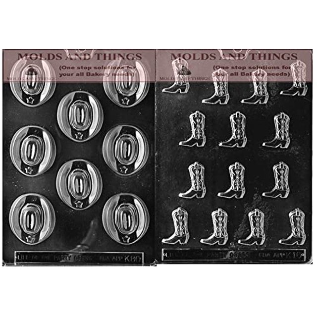 Molde Para Dulces De Chocolate Con Sombrero De Vaquero Y Botas De Vaquero Molde Para Dulces De Chocolate Molde Para Dulces Con Sombrero De Vaquero Con Instrucciones De Moldeo Escritas