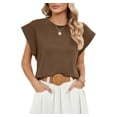 thumbnail image 1 of Women Summer Cap Sleeve Tank Top Crew Neck Loose Fit Casual Tee Tops Pullover Vest For Dating, 1 of 6