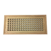 6 Inch x 18 Inch White Oak Hardwood Vent Floor Register Flush Mount, Eggcrate Style, Unfinished