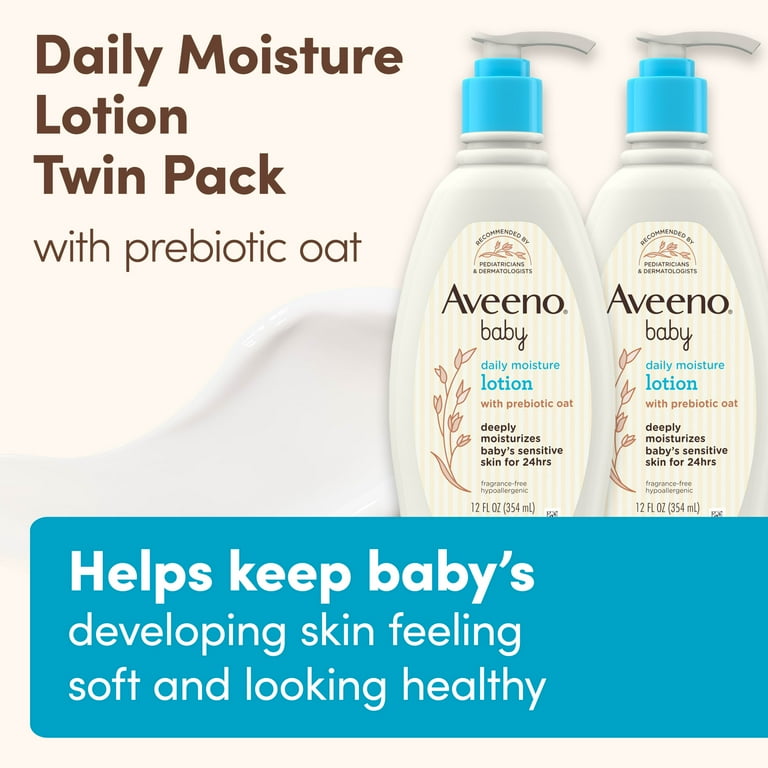 Aveeno Baby Daily Moisture Lotion with Nourishing Oat, 2 x 12 fl