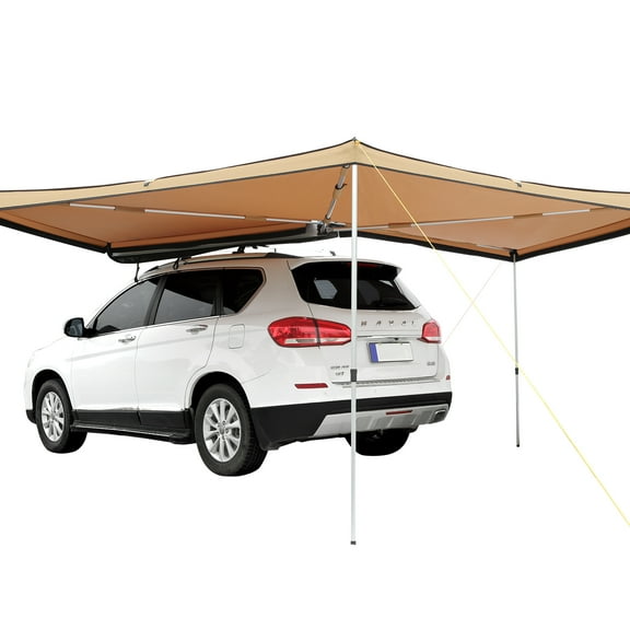 VEVOR Vehicle Awning 270 Degree, 8.2' Height Retractable Car Side Awning, PU3000mm UV50  Car Awning with Waterproof Storage Bag, Suitable for Truck, SUV, Van, Campers