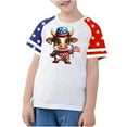 thumbnail image 4 of Haut à Manches Courtes pour la Fête de l'Indépendance pour Garçons et Filles en Bas Âge, T-Shirt Décontracté à Col Rond Imprimé, Mélange Doux de Polyester-Spandex, Tenue Quatre Saisons, Noir, Taille 110, 4 of 4