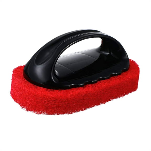 Handled Bath Scrubber,Non-Scratch Bathroom Scrubbing Pads,Heavy Duty Cleaning Sponge Scrub Brush,for Cleaning Shower Tile Bathtube Sink Spas Hot Tubs, Swimming Pool Step and Corner(Black)
