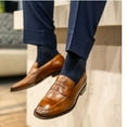thumbnail image 3 of Solid Color Crew Cotton Dress Socks - Navy Blue, 3 of 3