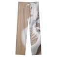 thumbnail image 4 of Beach Wave Texture Winter Female Pants Flannel High Waist Women Pants Lady Warm Straight Leg Plush Trousers, 4 of 7