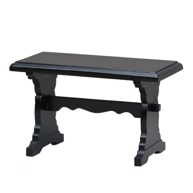 Miniescritorio negro Dollhouse Furniture de madera contrachapada a escala 1/12