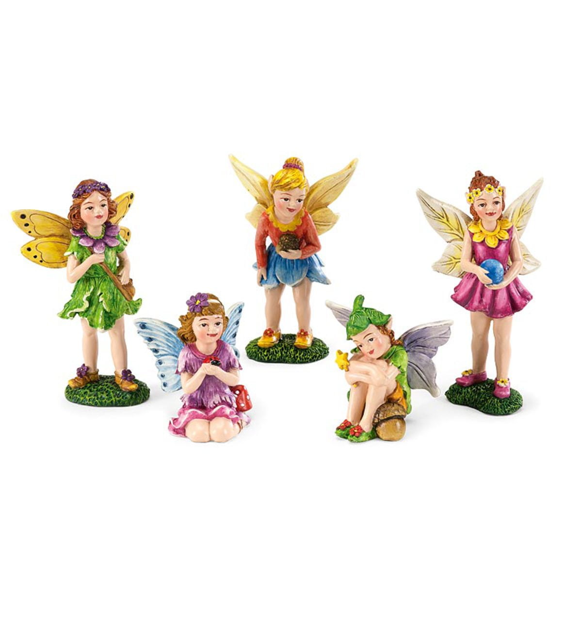 Miniature Fairy Figurines, Set of 5 Fairy Dolls, Girls