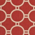 thumbnail image 3 of SAFAVIEH Courtyard Ariel Geometric Circle Indoor/Outdoor Area Rug, 4' x 5'7", Red/Bone, 3 of 4