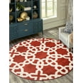 thumbnail image 4 of Unique Loom Trellis Collection Area Rug - Charlotte (3' 3" Round Dark Terracotta/Beige), 4 of 12
