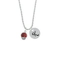 thumbnail image 2 of Delight Jewelry Silvertone 3-D Enamel Basketball Spinner Silvertone Script Initial Disc - K - Charm Necklace, 20"+3", 2 of 4