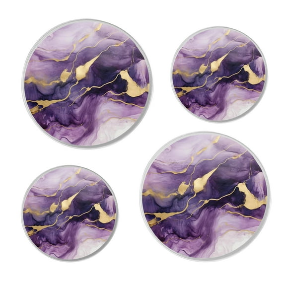 Stove Burner Covers 4 Pcs for ,Luxury Lavender Liquid Violet painting, Round Gas Stove Burner Cover 8Inch And 10Inch