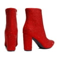thumbnail image 4 of Dream Pairs Women's Short Ankle Booties with Pointed Toe and Chunky Heel, 4 of 7