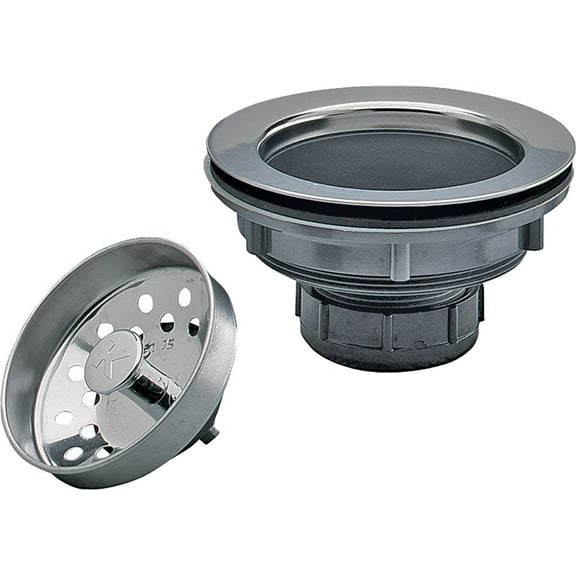 Keeney PP66-5 3.5-in. Plastic Fixed Post Style Kitchen Sink Strainer, Stainless Steel